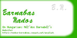 barnabas mados business card